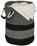 Relaxdays Aufbewahrungskorb aus Baumwolle Anthrazit,Creme,Schwarz