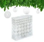 Relaxdays Weihnachtskugeln im 150er Set Wei&szlig;,Silber
