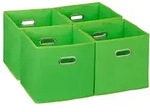 Relaxdays Aufbewahrungsbox im 4er Set Gr&uuml;n,Silber