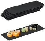 Relaxdays Schieferplatte 30x10 cm 6er Set Anthrazit