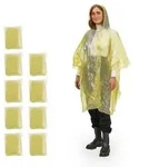 Relaxdays 30x Einweg Regenponcho Gelb Gelb