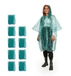 Relaxdays 30x Einweg Regenponcho Gr&uuml;n Gr&uuml;n