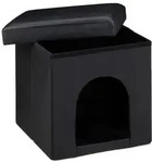 Relaxdays Hundebox Sitzhocker Schwarz