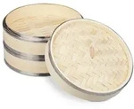Relaxdays Bambus Dampfgarer 2 Etagen Hellbraun,Silber
