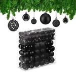 Relaxdays Weihnachtskugeln im 150er Set Schwarz,Silber