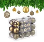 Relaxdays Weihnachtskugeln im 50er Set Gold,Silber