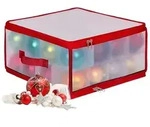 Relaxdays Weihnachtskugel Aufbewahrungsbox Rot,Transparent