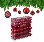 Relaxdays Weihnachtskugeln im 150er Set Rot,Silber
