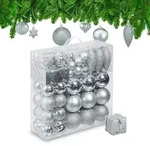 Relaxdays Weihnachtskugeln im 110er Set Silber