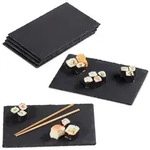 Relaxdays Schieferplatte 30x20 cm 6er Set Anthrazit