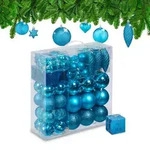 Relaxdays Weihnachtskugeln im 110er Set Silber,T&uuml;rkis