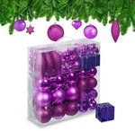 Relaxdays Weihnachtskugeln im 110er Set Pink,Silber