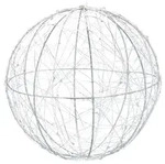 Relaxdays LED Dekokugel 20 cm Silber