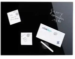 Relaxdays Schwarze Magnettafel aus Glas Schwarz