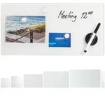 Relaxdays Glas-Magnetboard Wei&szlig; Wei&szlig;