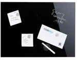 Relaxdays Schwarze Magnettafel aus Glas Schwarz