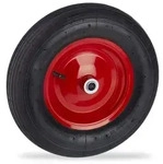 Relaxdays Luftbereiftes Schubkarrenrad 4.80 4.00-8 Rot,Schwarz