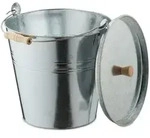 Relaxdays Ascheeimer mit Deckel 12,5 Liter Hellbraun,Silber