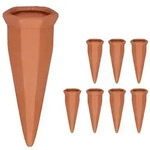 Relaxdays Tonkegel zur Bew&auml;sserung 8er Set Hellbraun