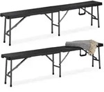 Relaxdays Bierbank 2er Set schwarz Schwarz