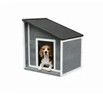 Relaxdays Hundeh&uuml;tte mit klappbarem Schr&auml;gdach Anthrazit,Wei&szlig;,Grau