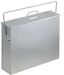 Relaxdays Ascheeimer eckig mit Deckel Silber