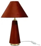 Relaxdays Tischlampe mit Samtschirm Dunkelrot,Gold