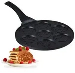 Relaxdays Pancake Pfanne mit Gesichtern Schwarz