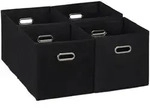Relaxdays Aufbewahrungsbox im 4er Set Schwarz,Silber