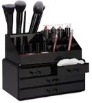 Relaxdays 2 x Make Up Organizer schwarz Schwarz