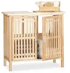 Relaxdays Waschbeckenunterschrank stehend Hellbraun