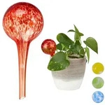 Relaxdays Bew&auml;sserungskugel 2er Set Glas Rot,Transparent