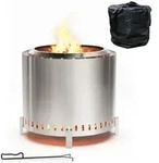 Relaxdays Feuerschale ohne Rauch 45 x 49 cm Silber