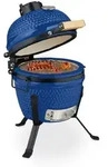 Relaxdays Kamado Grill aus Keramik Blau,Schwarz
