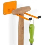 Relaxdays Belastbarer Wandhaken aus Stahl Orange,Schwarz