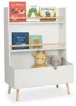 Relaxdays Kinderregal f&uuml;r B&uuml;cher und Spielzeug Wei&szlig;,Hellbraun