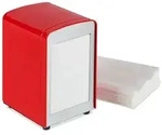 Relaxdays 10 x Serviettenspender Retro rot Rot,Silber