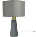 Relaxdays Tischlampe Samt & Leinen Gold,Grau
