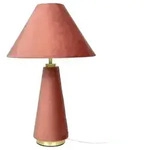Relaxdays Tischlampe mit Samtschirm Gold,Rosa