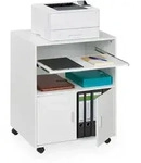 Relaxdays Rollcontainer mit Tastaturauszug Wei&szlig;,Silber