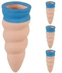Relaxdays Geschwungene Tonkegel im 4er Set Blau,Hellbraun