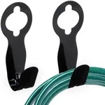 Relaxdays Schwarze Schlauchhalter im 2er Set Schwarz