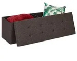 Relaxdays Sitzbank mit Trenngitter Dunkelbraun
