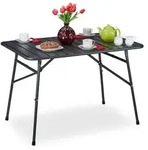 Relaxdays Gartentisch klappbar Metall Anthrazit