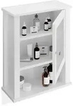 Relaxdays H&auml;ngender Badschrank mit T&uuml;r Wei&szlig;,Transparent