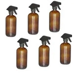 Relaxdays Spr&uuml;hflasche Glas 500ml 6er Set Braun,Schwarz