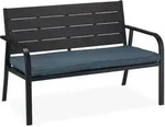Relaxdays Gartenbank mit Sitzauflage Anthrazit,Schwarz