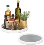 Relaxdays Drehteller 2er Set Wei&szlig;,Grau