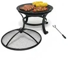 Relaxdays Feuerschale mit Grillrost Schwarz