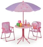 Relaxdays Camping Kindersitzgruppe mit Schirm Lila,Pink,Rosa